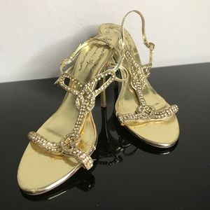 Gold, Prom, Fancy, Heels, Sandals
